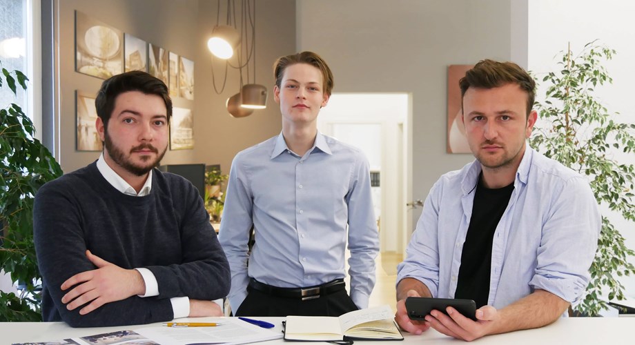 Les trois fondateurs de Mapsarch, Jérôme Brandt, Mathis Bisson et Sokol Salihu (de g. à d.)