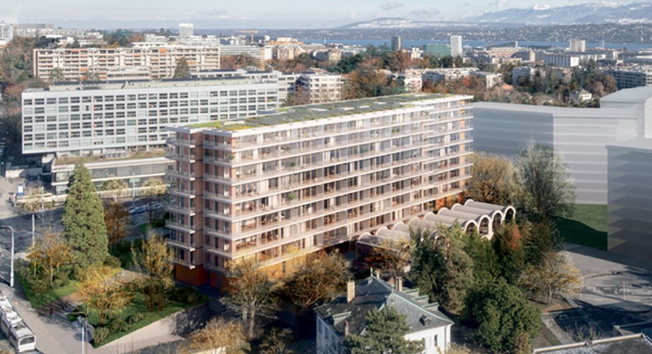 Le chantier du Bouchet, à Meyrin, transformera un immeuble de bureaux datant des années 80 en 140 logements