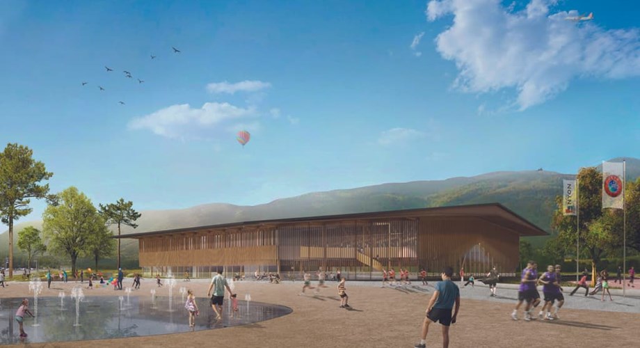 La nouvelle halle multisports, construite en bois, permettra d’organiser des compétitions d’élite officielles, avec des gradins pouvant accueillir jusqu’à 2000 spectateurs.