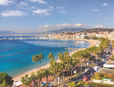 La Croisette, le long des plages de Cannes