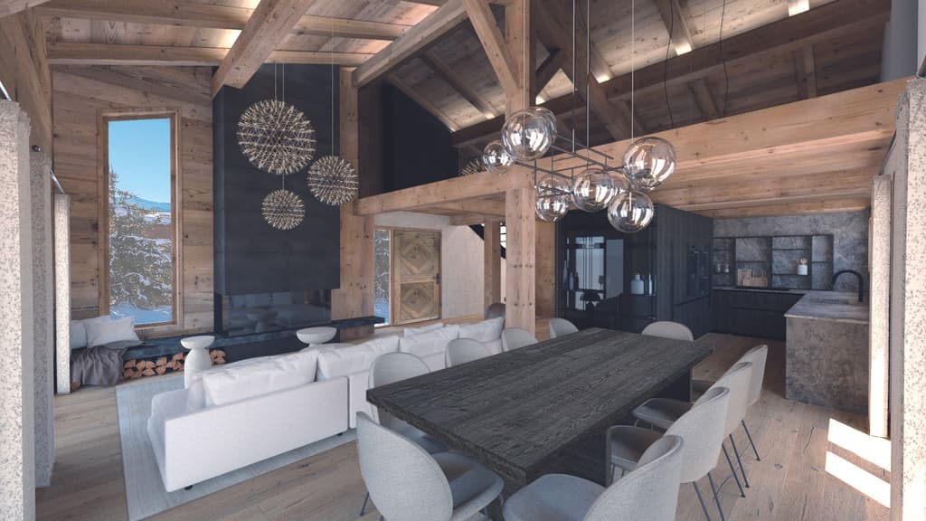 Projet d’aménagement d’un chalet à Megève.